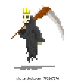 Pixel character death for games and web sites