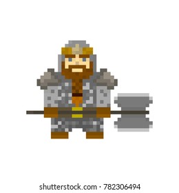 Pixel character dwarf for games and web sites