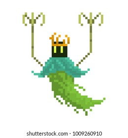 Pixel character evil forest spirit for games and websites