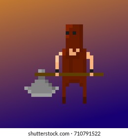Pixel character executioner for games and applications