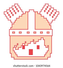 pixel character face knight with helmet game