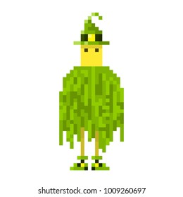 Pixel character forest mage for games and websites