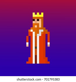 Pixel character king for games and applications