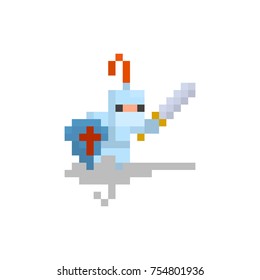 Pixel character knight for games and web sites