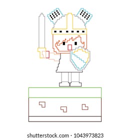 pixel character knight video game