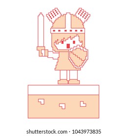 pixel character knight video game