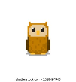 Pixel character owl for games and web sites