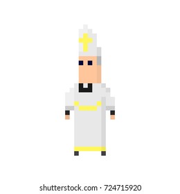 Pixel character priest for games and applications