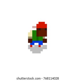 pixel character rapper for games and web sites