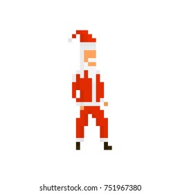 Pixel character Santa for games and applications