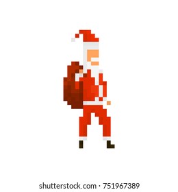 Pixel character Santa for games and applications