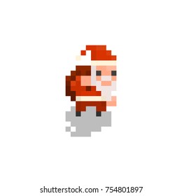 Pixel character Santa for games and applications