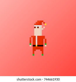 Pixel character Santa's elf for games and applications
