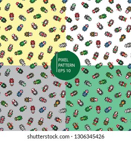 pixel character seamless pattern