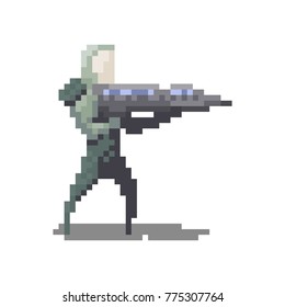 Pixel character space marine for games and web sites