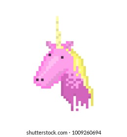 Pixel character unicorn  for games and web sites