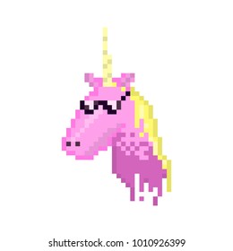 Pixel character unicorn  for games and web sites