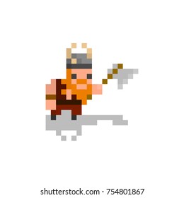 Pixel character viking for games and web sites