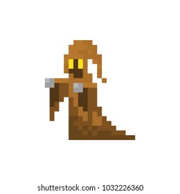 Pixel character warlock for games and websites