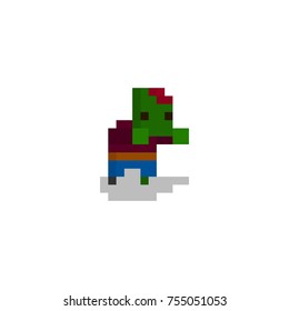 Pixel character zombie for games and web sites