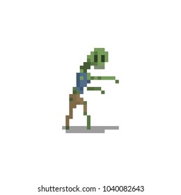 Pixel character zombie for games and websites