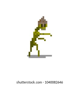 Pixel character zombie for games and websites