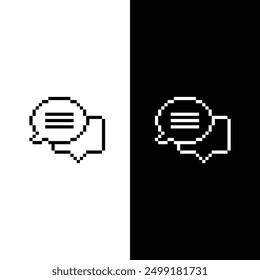 pixel Chat icon vector bubble sign 8 bit