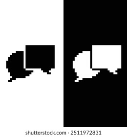pixel Chat icon vector bubble sign