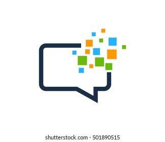 Modelo de design de logotipo Pixel Chat
