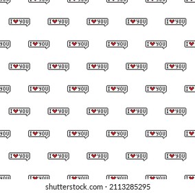 pixel Chat symbol with heart 
 background. love chat  seamless pattern, texture, wallpaper happy valentine's day