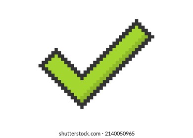 Pixel check mark icon simple design