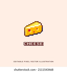 Icono de queso pixel ilustración vectorial para activos de videojuegos, gráficos de movimiento y otros