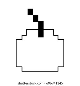 pixel cherry fruit icon image