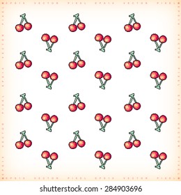 pixel cherry pattern