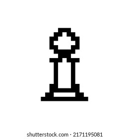 Pixel Chess pieces, chess pawn. Vector illustration.