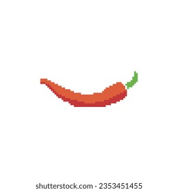 pixel chili icon pixel art element for 8 bit game vector
