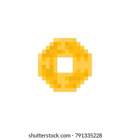 Pixel Chinese coin for games and web sites.