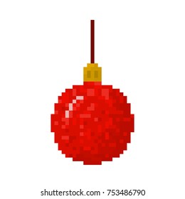 Pixel Christmas ball for games and applications