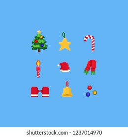 Pixel Christmas Element Set.8bit.