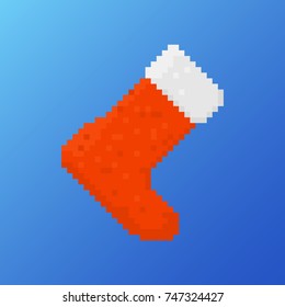 Pixel Christmas stocking for games and application