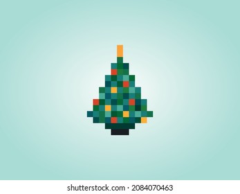 Pixel Christmas tree, 8 bit – high resolution