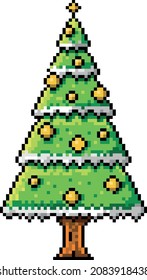 Pixel Christmas Tree. Pixel Art