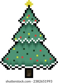 pixel christmas tree decorated holiday
