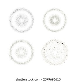pixel circle  button , vector illustration set