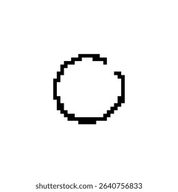 Pixel circle icon in a mosaic style, featuring pixel art. simple, geometric design with clear edges.