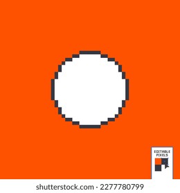 pixel circle, pixelated circular border. 8 bits. pixelart. icon can be used in video games or retro futuristic graphics