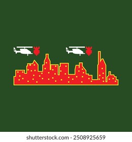 Pixel city battle game Design Background.
