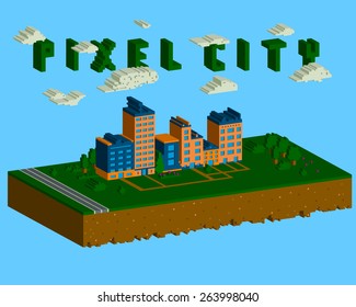 Pixel City. Vector. Eps 10.