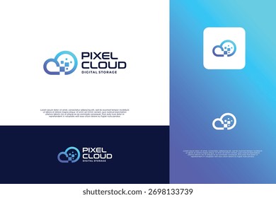 Design-Inspiration für Pixel-Cloud-Logo