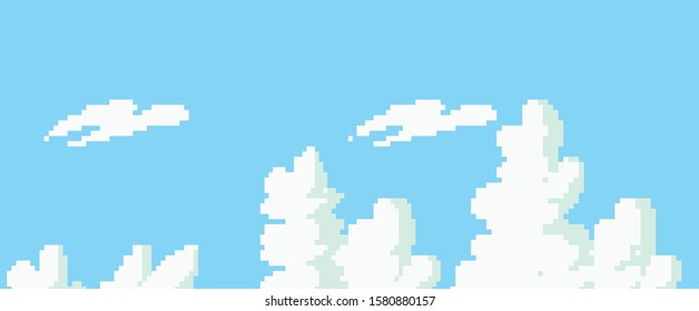 Pixel Cloud Retro Art Illustration - Game Sprites